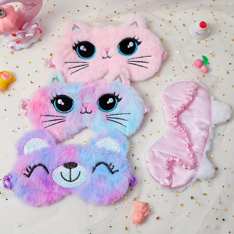 Cartoon Plush Blackout Eye Mask for Better Sleep