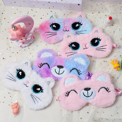 Cartoon Plush Blackout Eye Mask for Better Sleep