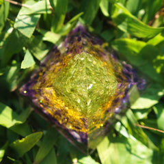 Quartz Crystal Energy Generator Tree Of Life Pyramid Peridot Amethyst