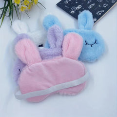 Rabbit Sleeping Mask Plush Bunny Blindfold Funny Novelty Sleep Mask