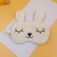 Rabbit Sleeping Mask Plush Bunny Blindfold Funny Novelty Sleep Mask