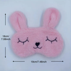 Rabbit Sleeping Mask Plush Bunny Blindfold Funny Novelty Sleep Mask