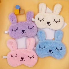 Rabbit Sleeping Mask Plush Bunny Blindfold Funny Novelty Sleep Mask