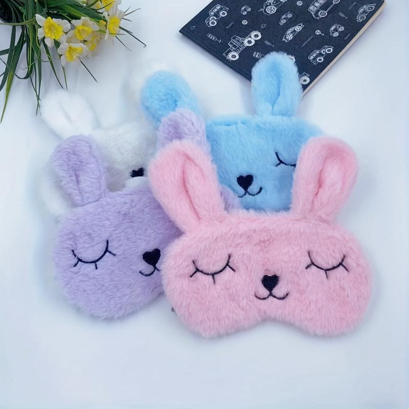 Rabbit Sleeping Mask Plush Bunny Blindfold Funny Novelty Sleep Mask