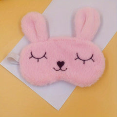 Rabbit Sleeping Mask Plush Bunny Blindfold Funny Novelty Sleep Mask