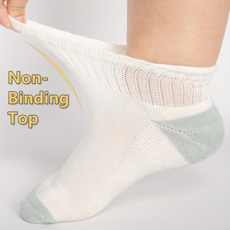 6 Pairs Diabetic Ankle Socks Bamboo Non Binding Breathable Seamless Toe