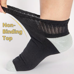6 Pairs Diabetic Ankle Socks Bamboo Non Binding Breathable Seamless Toe