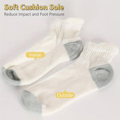 6 Pairs Diabetic Ankle Socks Bamboo Non Binding Breathable Seamless Toe