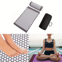 3PCS Yoga Acupressure Massage Mat Stress Relief Back Pain Needle Pad