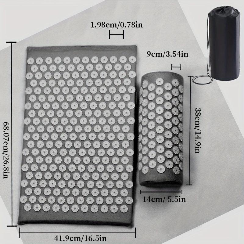 3PCS Yoga Acupressure Massage Mat Stress Relief Back Pain Needle Pad