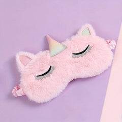 Cartoon Unicorn Plush Eye Mask for Girls