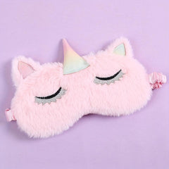 Cartoon Unicorn Plush Eye Mask for Girls