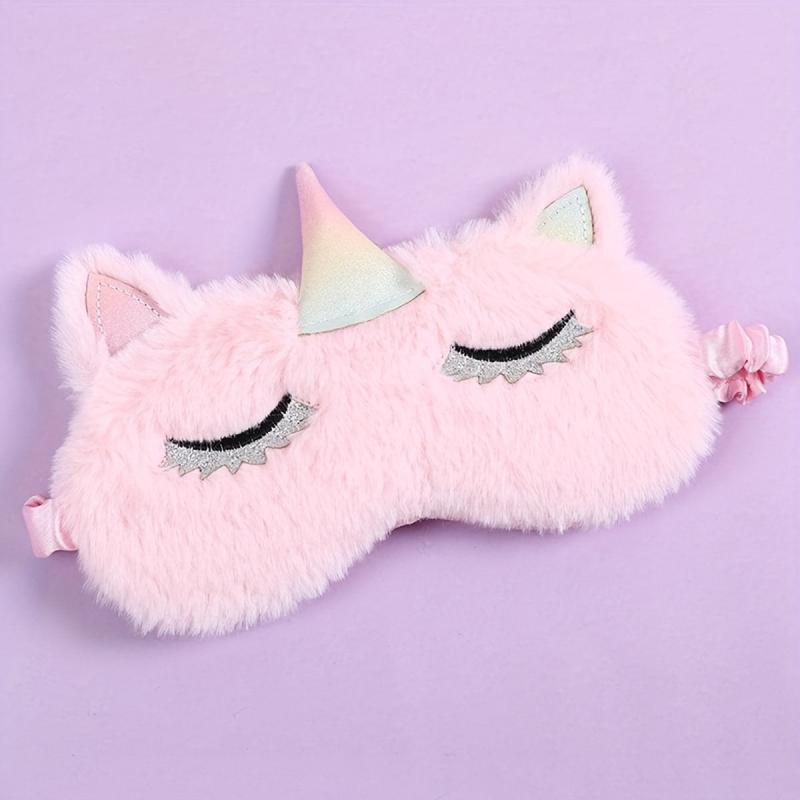 Cartoon Unicorn Plush Eye Mask for Girls