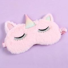 Cartoon Unicorn Plush Eye Mask for Girls