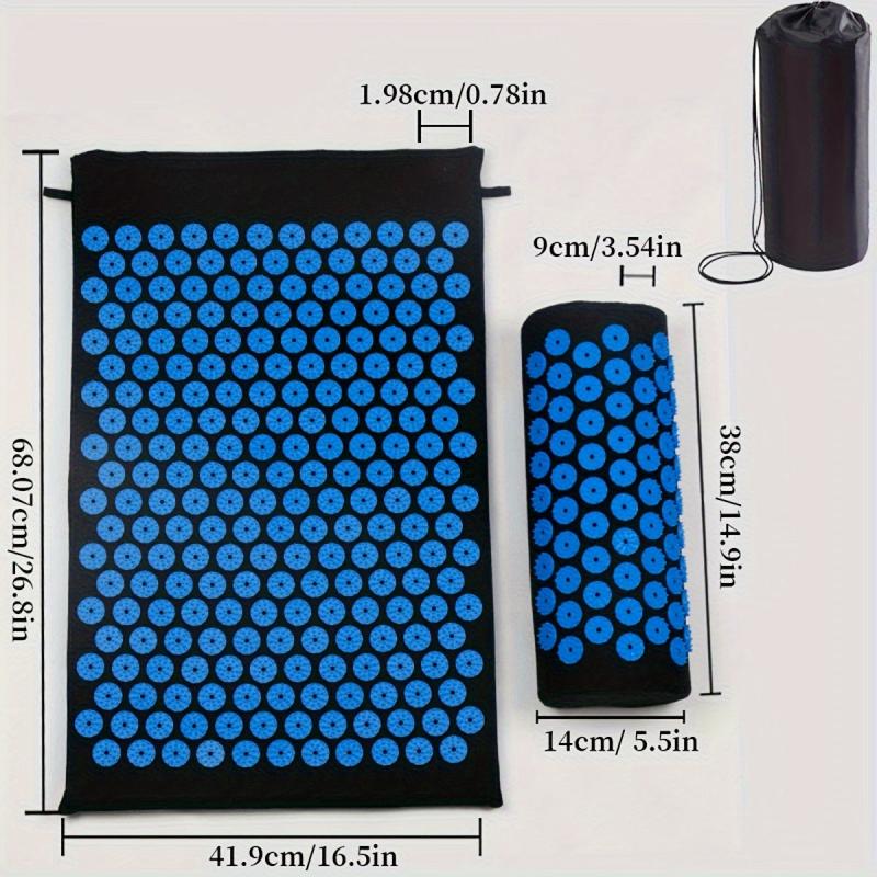 3pcs Yoga Acupressure Massage Mat Set for Stress Relief with Storage Bag