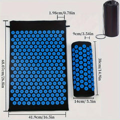 3pcs Yoga Acupressure Massage Mat Set for Stress Relief with Storage Bag