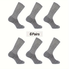 6 Pairs Bamboo Thermal Cushion Crew Socks Soft Breathable Comfortable