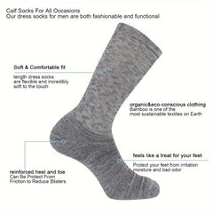 6 Pairs Bamboo Thermal Cushion Crew Socks Soft Breathable Comfortable