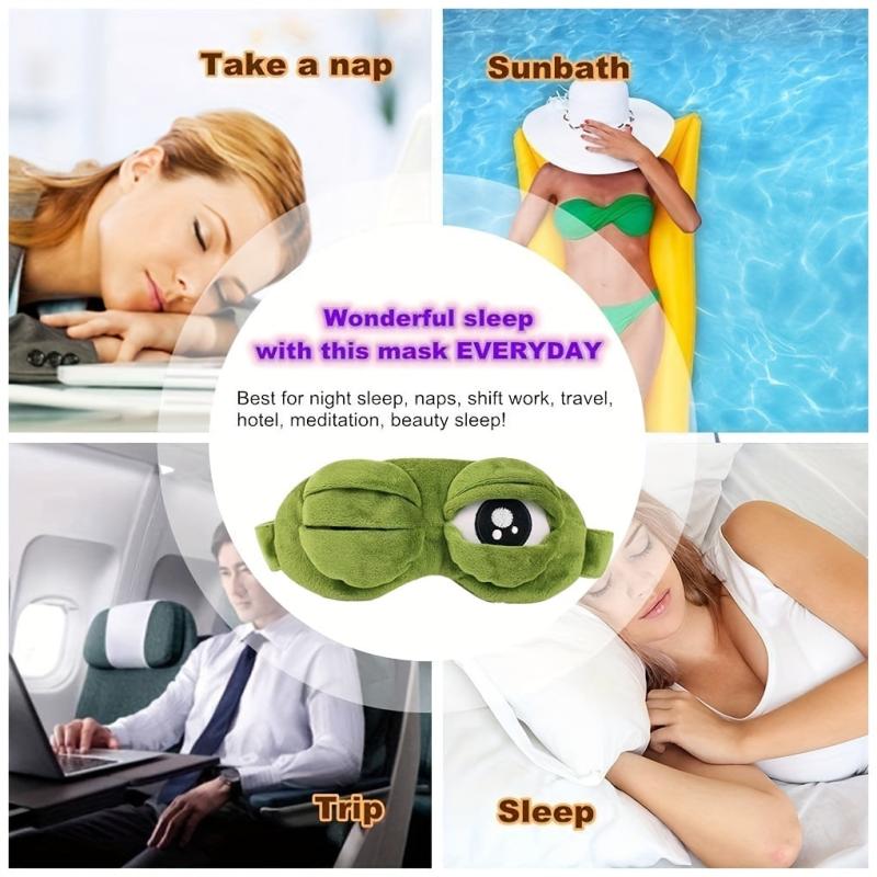 Frog Sleep Mask Soft 3D Blindfold Halloween Gift