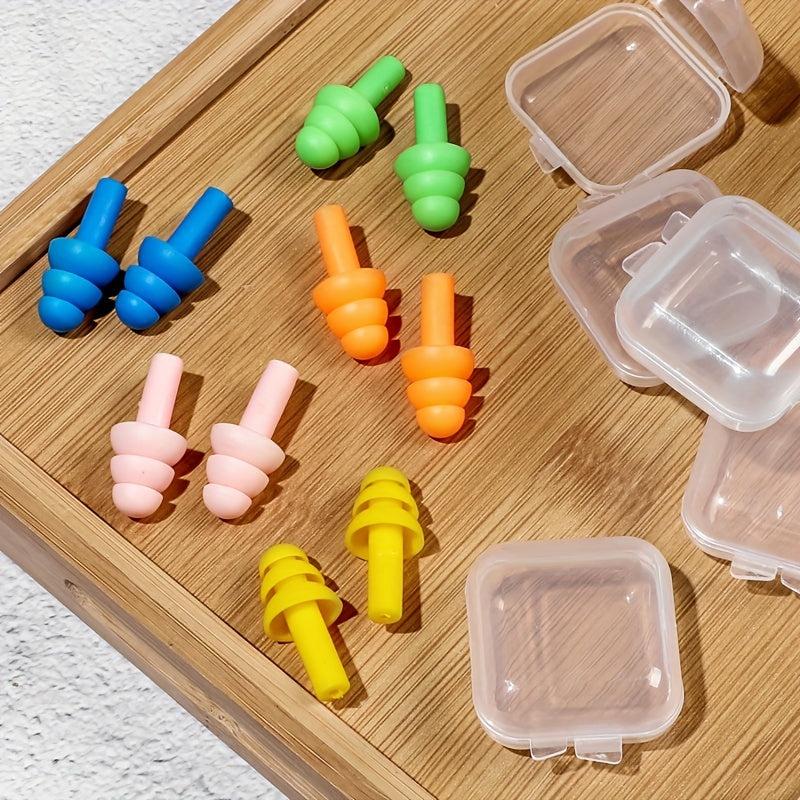 5pcs Christmas Tree Shaped Swimming Earplugs - Waterproof & Noise Reducing