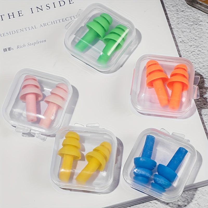 5pcs Christmas Tree Shaped Swimming Earplugs - Waterproof & Noise Reducing