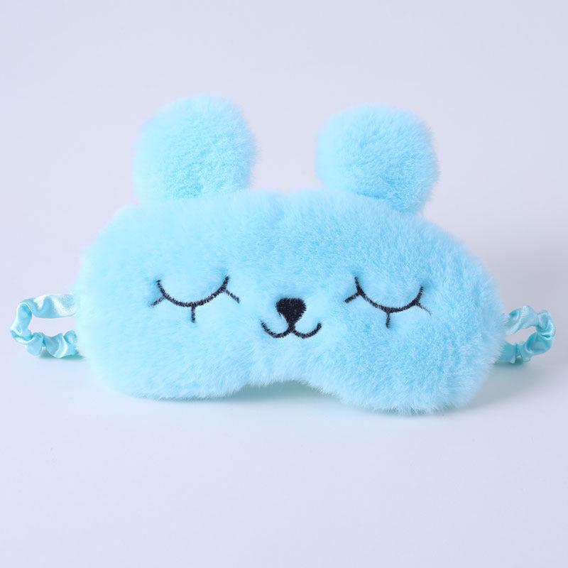Cartoon Rabbit Ears Plush Eye Mask for Comfortable Sleep