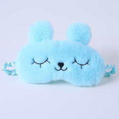 Cartoon Rabbit Ears Plush Eye Mask for Comfortable Sleep