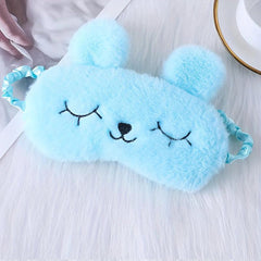 Cartoon Rabbit Ears Plush Eye Mask for Comfortable Sleep