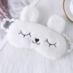Cartoon Rabbit Ears Plush Eye Mask for Comfortable Sleep