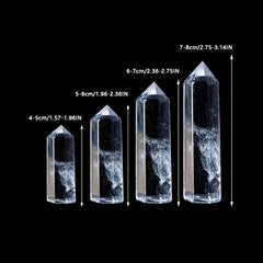 Clear Quartz Crystal Wand Faceted Single Point Crystal Prism Stones