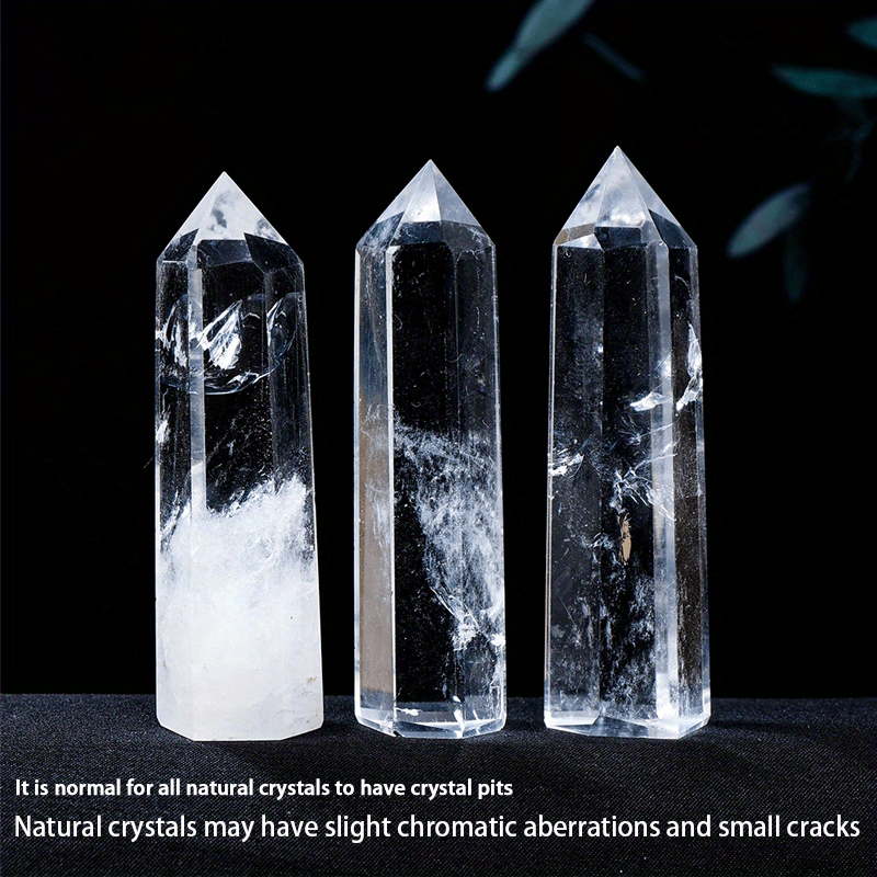 Clear Quartz Crystal Wand Faceted Single Point Crystal Prism Stones