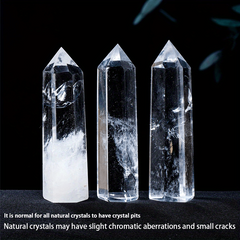 Clear Quartz Crystal Wand Faceted Single Point Crystal Prism Stones