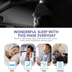 3D Sleep Mask Contoured Cup Night Blindfold Light Blocking Eye Cover