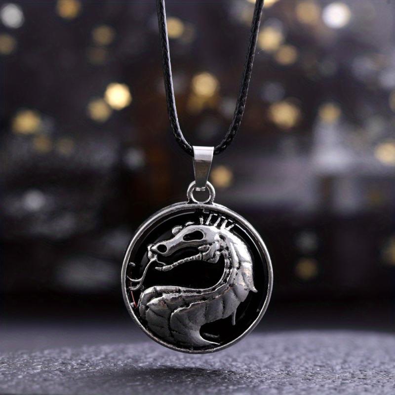 Natural Healing Crystal Chakra Dragon Pendant Necklace for Women and Children