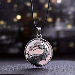 Natural Healing Crystal Chakra Dragon Pendant Necklace for Women and Children