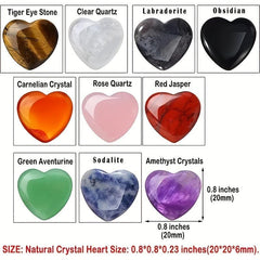 20pcs Red Carnelian Agate Heart Carving Stone Chakra Spiritual Balance