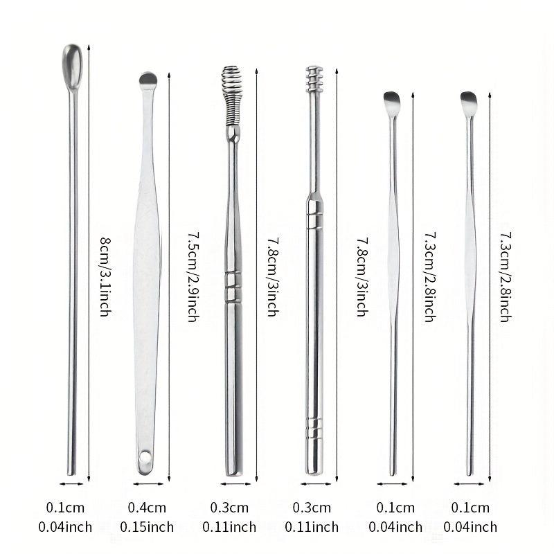 6pcs Earwax Cleaning Kit Stainless Steel Material