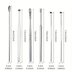 6pcs Earwax Cleaning Kit Stainless Steel Material