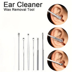6pcs Earwax Cleaning Kit Stainless Steel Material