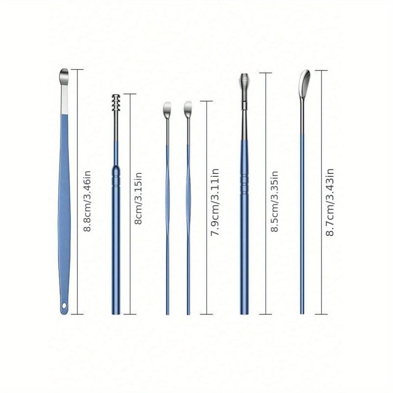 6pcs Ear Wax Removal Tool Set Stainless Steel Ear Cleaning Care