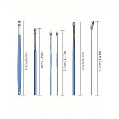 6pcs Ear Wax Removal Tool Set Stainless Steel Ear Cleaning Care
