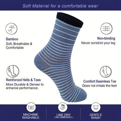 Bamboo Moisture Wicking Crew Dress Socks Soft Breathable Comfortable