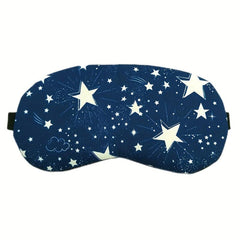 Blackout Eye Mask Stars Print Unisex Size Travel Blindfold
