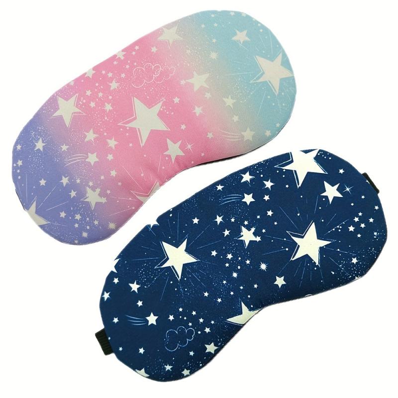 Blackout Eye Mask Stars Print Unisex Size Travel Blindfold