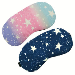 Blackout Eye Mask Stars Print Unisex Size Travel Blindfold