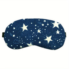 Blackout Eye Mask Stars Print Unisex Size Travel Blindfold