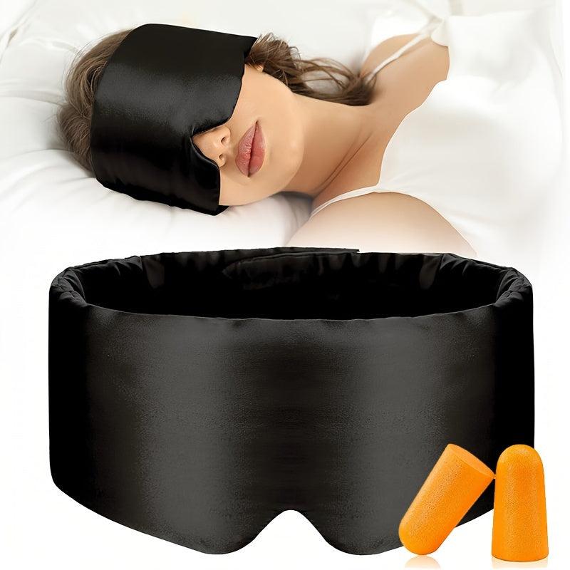 Silk Eye Mask And Ear Plugs Set Pressure Reducing Blackout Eye Mask