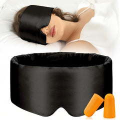 Silk Eye Mask And Ear Plugs Set Pressure Reducing Blackout Eye Mask
