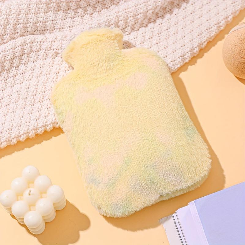 Plush Tie-dye Rainbow Water Bag for Hot Compress & Winter Warmth