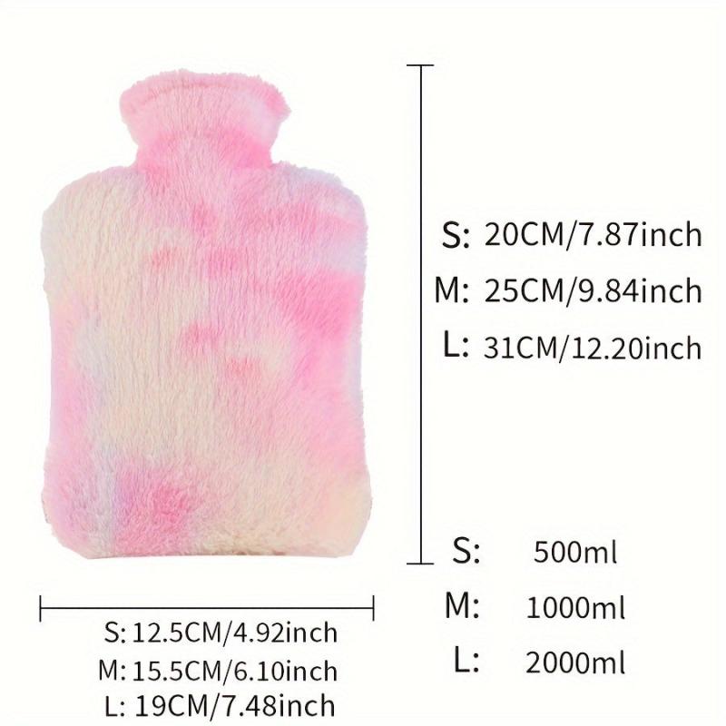 Plush Tie-dye Rainbow Water Bag for Hot Compress & Winter Warmth